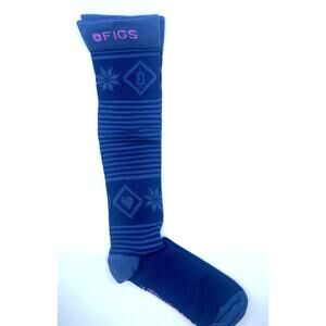1 Pair FIGS Compression Blue Socks Size Medium